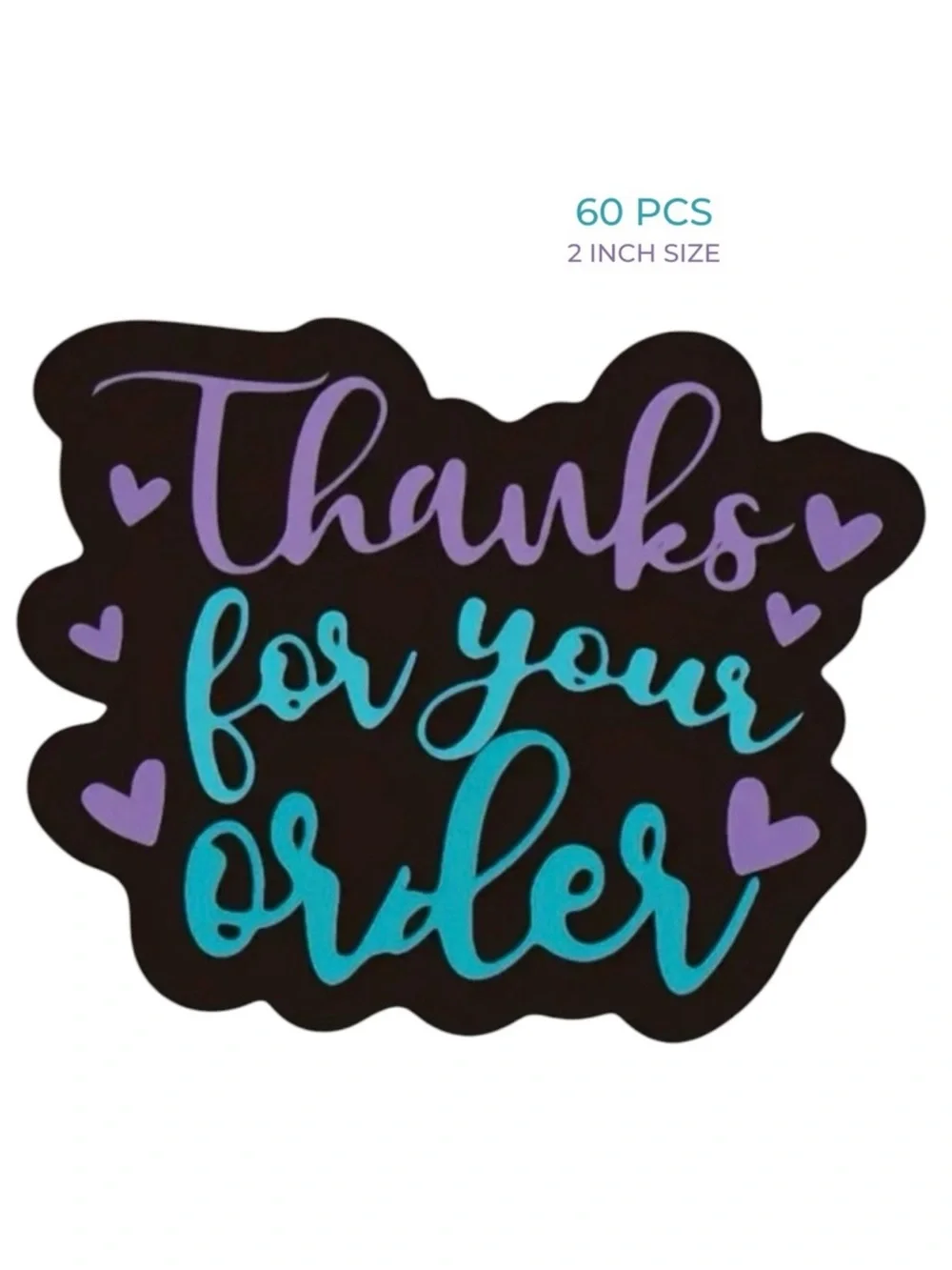 60 Thank You Stickers 2” 60 Pack Small Business Packaging Labels NWT